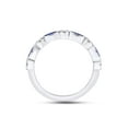 thumbnail image 4 of AFFY 1/6 Carat Round Cut White Natural Diamond WeddIng Band With Marquise Blue Sapphire In 14K White Gold Over SterlIng Silver (0.18 Cttw, I2-I3 Clarity), Ring Size-11, 4 of 5