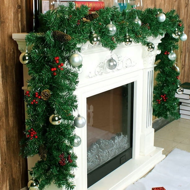 Xihbxyly Corona Navideña Artificial de 2,7 Metros, Decoración Tradicional de Pvc, Luces Led, Versátil para Uso En Interiores y Exteriores, Ideal para Decorar El Jardín o El Hogar, Ideal para Días Fes