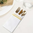 thumbnail image 3 of 200 servilletas desechables de lino para baño, toallas decorativas como tela de invitados, toallas de mano de papel suaves y absorbentes para fiestas, hogar, cena, cocina, boda o eventos (color dorado, 3 of 4
