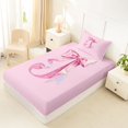thumbnail image 4 of Manfei Pink Watercolor Bow Letter J Twin Sheet Sets for Girls, Cute Initial Bows Bedding, 3 Pieces, 4 of 5