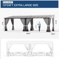 thumbnail image 2 of Kullavik10' × 24' Hardtop Gazebo for Patio, Wall-Mounted Lean to Gazebo Pergola with Sloping Roof and Durable Aluminum Frame, Large Heavy Duty Awnings for Decks,Backyard, Grey, 2 of 6