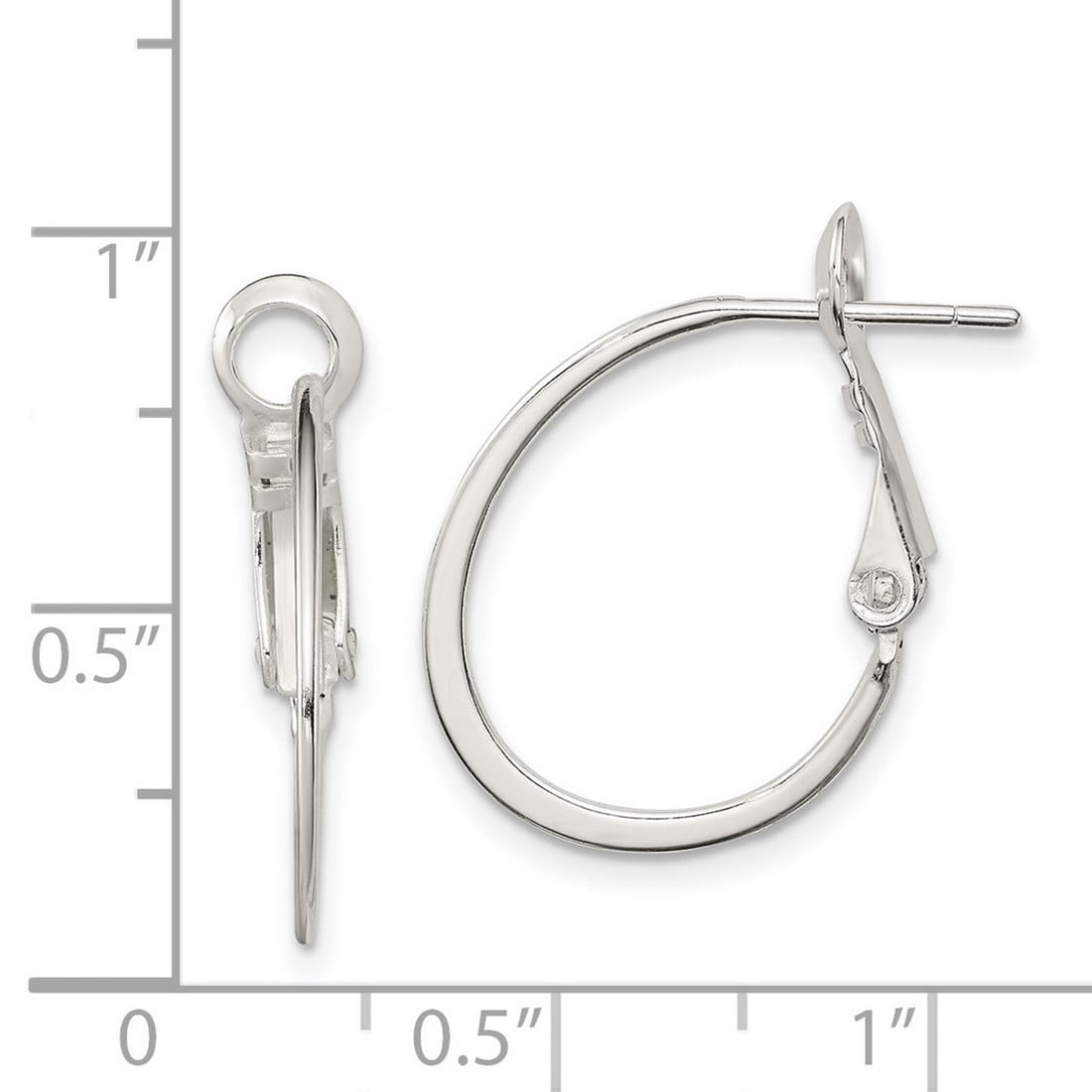 925 Sterling Silver Polished Omega back Hoop Clip Back Earrings 22x21mm Wide Clip on Earring for Women
