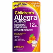 Children's Allegra Allergy 12 Hour Orally, Orange Cream, 24Ct, 4-Pack