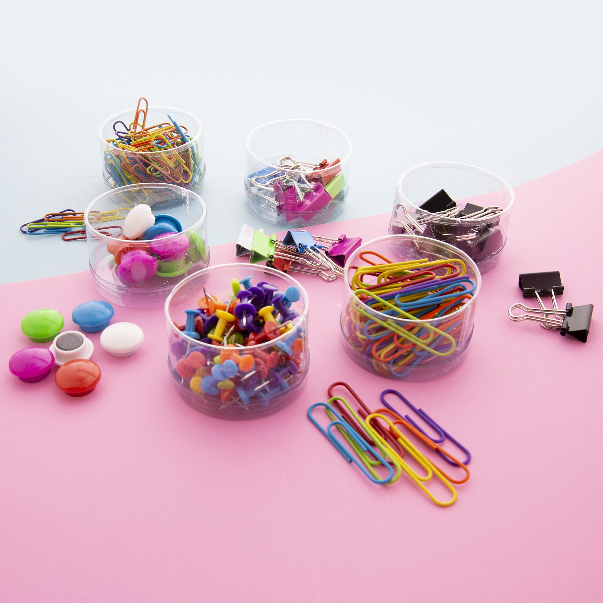 BAZIC Push Pin Binder Clip Magnet Button Paper Clips (269 Pcs/Pack), 12-Packs