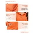 thumbnail image 3 of Womens Sweatshirt Button V Neck Pullover Sweatshirts Casual Oversized Henley Neck Loose Fall Winter Orange XL, 3 of 10