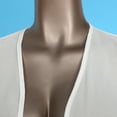 thumbnail image 5 of Vxuxlje Women Lightweight Solid Bolero Shrug 3/4 Sleeve Cropped Open Front Cardigan Shawl Ivory XL, 5 of 7