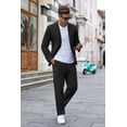 thumbnail image 3 of COOFANDY Men's Suits 2 Piece Slim Fit Suit Set 2 Button Lightweight Casual Knit Blazer Suit Jacket Pants, 3 of 6