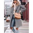 thumbnail image 4 of Abrigo de Invierno para Mujer, Estilo Casual, con Solapa de Muesca y Botonadura Sencilla Gris L, 4 of 10