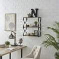 thumbnail image 6 of Danya B. Rustic Brown Industrial Zigzag Black Iron Floating 3-Tier Wall Shelf, 6 of 6
