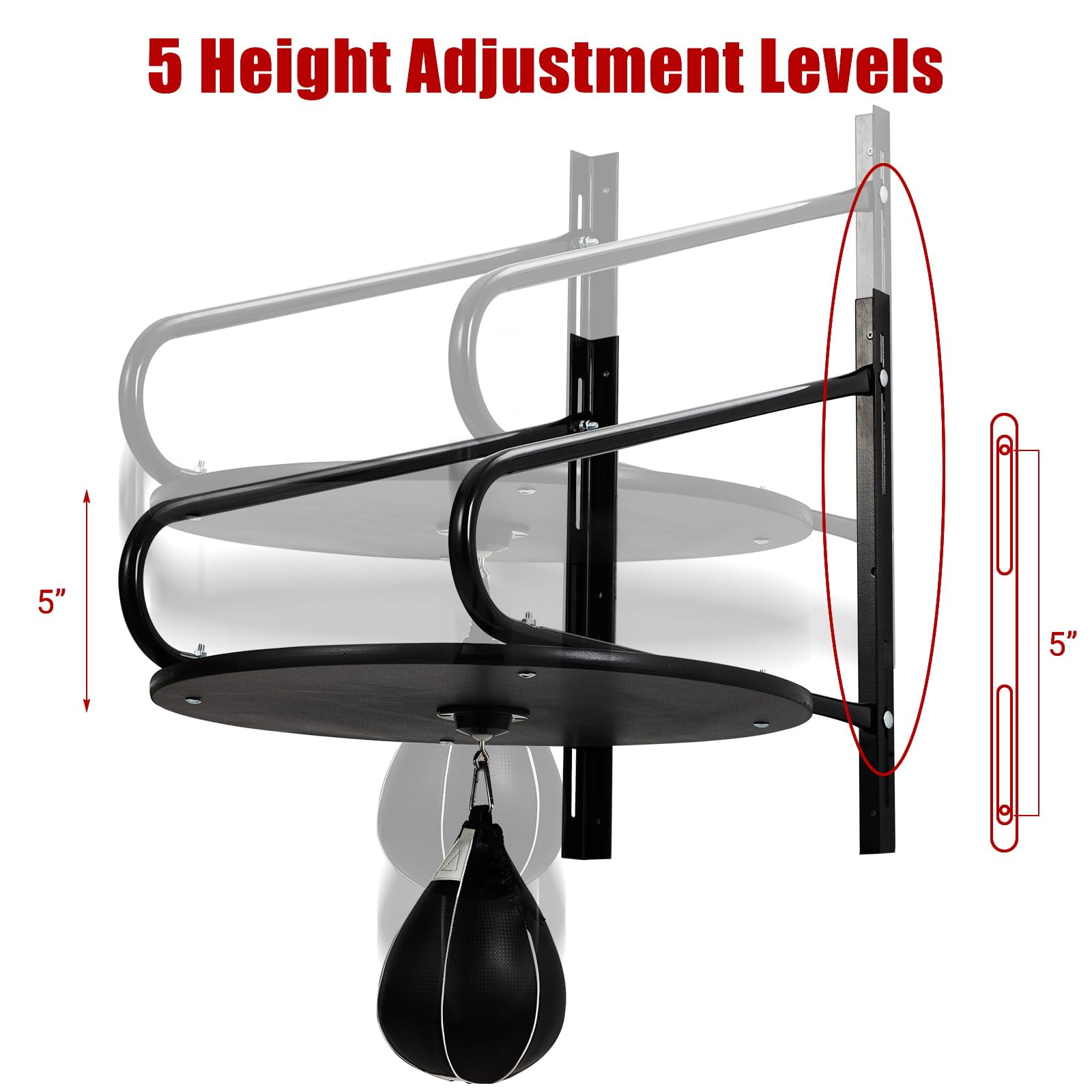 Luku Speed Bag Platform Set, 360° Swivel Heavy Duty Speed Bags for Boxing Adjustable Speed Bag Platform Kit with Punching Ball, Adjustable Height Fitness Training Punching Bag
