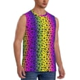 thumbnail image 2 of Easygdp Animal Paw Rainbow Men's Breathable Tank Tops Sleeveless Sporty T Shirts for Basketball, Mountaineering, Bodybuilding -Large, 2 of 8