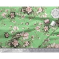 thumbnail image 3 of Soimoi Green Moss Georgette Fabric Leaves & Rose Floral Fabric Prints By Yard 42 Inch Wide, 3 of 3