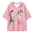 thumbnail image 4 of Breast Cancer Awareness Hoodies Women Hooded Pink Ribbon Sweatshirt | Batwing 3/4 Sleeve, Oversized, Pullover, Cute Pattern, Fall Comfort, We Wear Pink in October, Sweat Shirts, Ladies Sweaters, 4 of 4