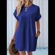 thumbnail image 5 of Vestidos de Verano para Mujer, Moda 2025, Minivestido de Corta, Azul, Talla XL, 5 of 10