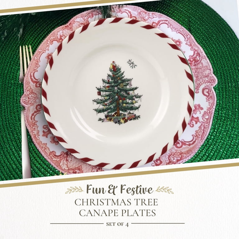 Spode Christmas Tree Canape Plates - Set of 4 | Peppermint Design