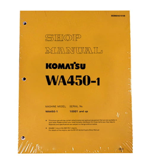 WA450-1L Wheel Loader Workshop Repair Service Manual Komatsu WA450-1 Part Number # SEBDA4210108 