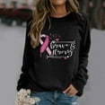 thumbnail image 2 of IROINNID Reduced Pink Breast Cancer Top for Women Breast Cancer Awareness Comfy Long Sleeve Printed Ladies Sweatshirts Tops,Black, 2 of 6