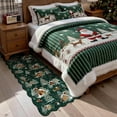 thumbnail image 3 of Wonnitar Christmas Runner Rugs, 2x6 Green Kitchen Rug Washable Non Slip, Soft Ultra-Thin Christmas Tree Santa Claus Holiday Decor Runner Carpet for Hallway Bathroom Bedside, 3 of 10