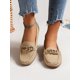 thumbnail image 3 of Rhinestone & Chain Decor Litchi Embossed Loafers, Black Fashionable Rhinestone & Metallic Chain Decor Solid Color Loafers, 3 of 4