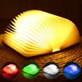 thumbnail image 1 of Lámpara LED plegable de madera para libros, 5 colores, lámpara de mesa, 12 x 9 x 2,5 cm, con forma de libro, recargable por USB, ideal para regalo de Navidad, plegable y magnética., 1 of 5