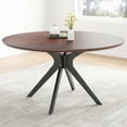thumbnail image 2 of 47.2" Solid Wood Round Dining Kitchen Table for 4-6 People with Intersecting Pedestal Base, 2 of 8