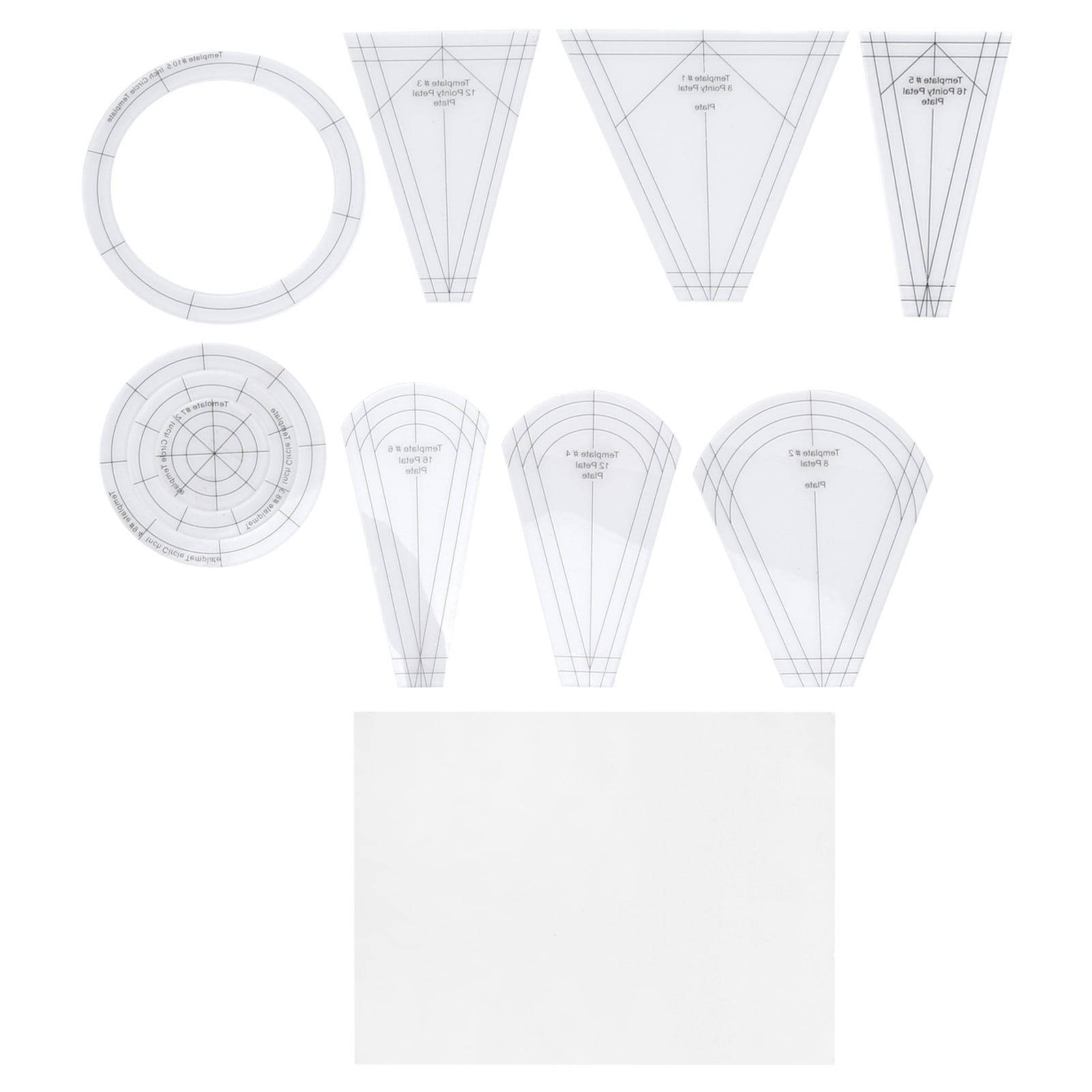 Tebru Sewing Supplies Sewing Accessories Quilting Rulers Multifunctional Transparent Acrylic Sewing Templates Sets For