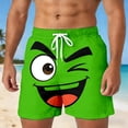 thumbnail image 2 of Men Cartoon Face Athletic Shorts - Eye Catching Stereoscopic Print Pants With Fun Expressions, Quirky Personality Style Mens Athletic Shorts For Gym Home & Gathering Time, 2 of 4