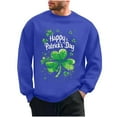 thumbnail image 2 of QUNYINEY Casual Men's Sweatshirts Long Sleeve St Patricks Day Crew Neck Blue Tops Drop Shoulder Loose Pullover Sweatshirts, 2 of 8