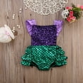 thumbnail image 2 of Newborn Baby Girl Sequins Mermaid Bodysuit Romper Jumpsuit Outfit Sunsuit Clothes, 2 of 7
