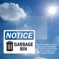 thumbnail image 6 of (2 Pack) Garbage Can Sign With Symbol OSHA Notice Sign 14 Inch X 10 Inch Vinyl Label Decal Sticker Weather Resistant, UV Protected for Workplace, Business, and Construction Site, Made, 6 of 7