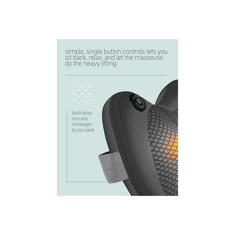 Mahli Shiatsu Massage Pillow With Heating (MDM1201GY) - Walmart.com