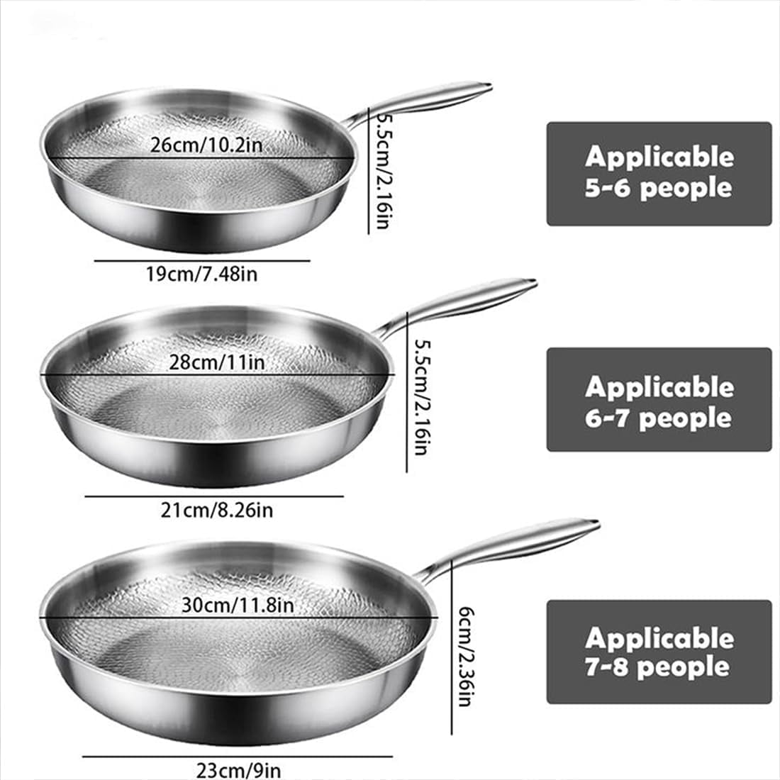 Titancore Titanium Hammered Pan Pro, Pure Titaniums Frying Pan Multifunctional Non Stick, Titanium Hammered Wok Pro With Lid Set Wok Induction Gas Electric Stoves