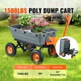 thumbnail image 2 of KFFKFF Yard Trolley, Sturdy Polyethylene Dump Trolley with Easy-to-Assemble Metal Frame, Multi-Use Dump Trailer with Convertible Handle, Practical Garden Cart with 1500 lbs Capacity, 13 inch Tires, 2 of 9