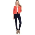 thumbnail image 5 of Cielo 1985 Women's Open Bolero Cardigan Sweater - cropped 3/4 sleeves lightweight - By The Simply Fashion orange L, 5 of 6