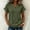 Army Green, variant on Women's Vintage Casual V-Neck Fringed Short-Sleeve Top for Spring Summer