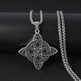 thumbnail image 3 of lanema Trend Witch Knot Square Chain Necklace For Women Stainless Steel Choker Necklace Vintage Amulets Jewelry, 3 of 9