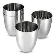 Unbreakable Stainless Steel Drinking Glasses, Mirror Polished BPA Free Curved Silhouette for Comfortable Grip, Space... by Unassigned