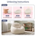 thumbnail image 4 of ROFIELTY Bean Bag Chair 3FT Foam Filled for Kids/Teens Washable Non-Slip Cream, 4 of 10