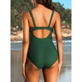thumbnail image 6 of Asoul Ribbed One Piece Monokini Swimsuits for Womens Tummy Control Swimwear High Cut Bathing Suits, 6 of 7