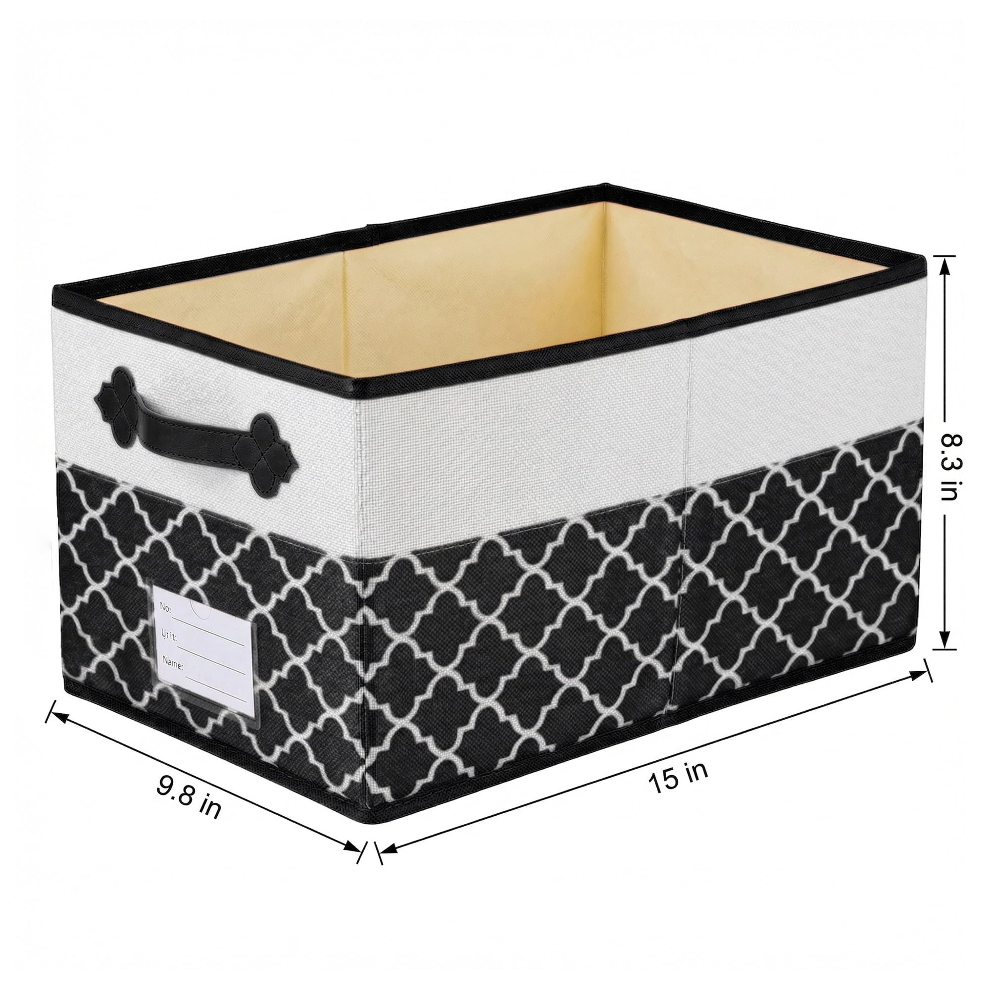Unique Bargains Storage Basket with Handle for Organizing Objects Black 15"x9.8"x8.3"