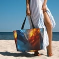 thumbnail image 6 of Honeii Red And Blue Fire Dragon E for Tote Bag with Adjustable Strap,Beach Bag, Waterproof Sandproof Beach Tote Bag, Large Capacity Foldable Beach Bags, 6 of 7