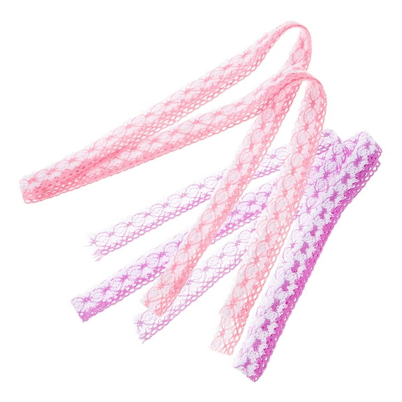 YEAHIBABY 2pcs Lace Border for Sewing with Floral Lace Trim Ribbon Pink Touch for DIY Supplies