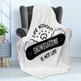 thumbnail image 4 of Adventures Soft Flannel Fleece Throw Blanket, Life Without Snowboarding is not Life Calligraphic Monochrome Design, Cozy Plush for Indoor and Outdoor Use, 50" x 60", Charcoal Grey White, by Ambesonne, 4 of 5