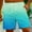 Sky Blue, variant on Jacenvly 2024 New Summer Mens Shorts Men's Special Print Beach Casual Trouser Shorts Pants Gradient Color Skin-Friendly Beach Pants Sky Blue