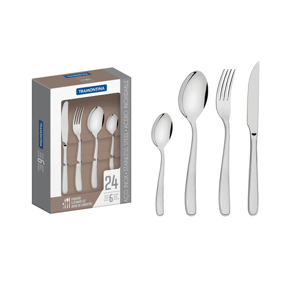 Juego de Cubiertos Tramontina Maresias 66902004 24 Pzas plateado