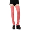 thumbnail image 5 of Outfmvch leg warmers Women Thigh High Socks Extra Long Cotton Knit Warm Thick Tall Long Boot Stockings Leg Warmers knee high leg warmers Watermelon Red B, 5 of 6
