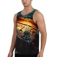 thumbnail image 2 of Lsque Underwater Treasure Chest Pattern Mens Tank Tops Muscle Athletic Quick Dry Sleeveless Workout Fitness T Shirts Beach Tank Top, Loose-fit Sleeveless Shirt for Men-3X-Large, 2 of 7