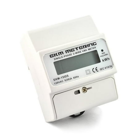 - EKM Metering 120 Volt Pass-Through kWh Meter, 2-Wire (1 hot, 1 neutral), 50A, 60Hz, EKM-15IDS