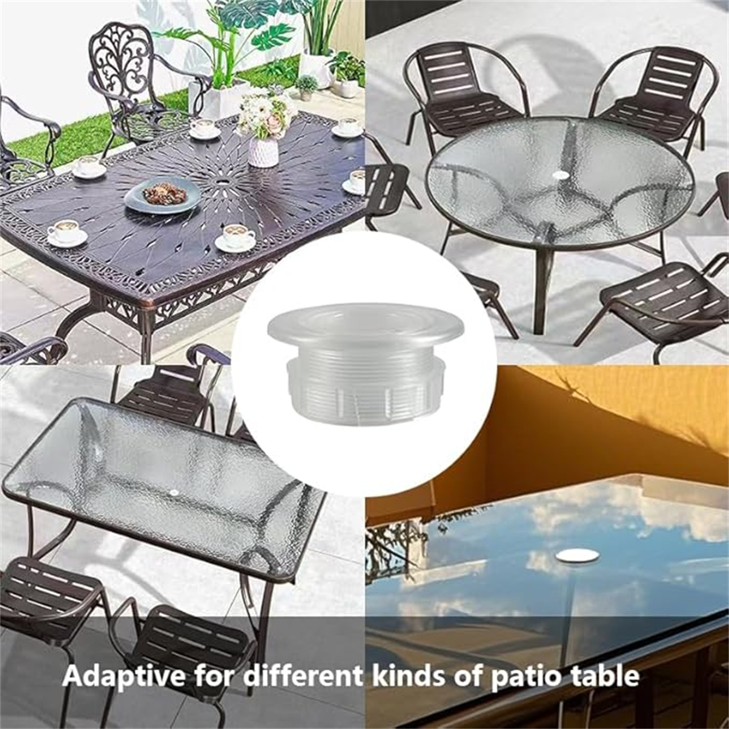 Outdoor Table Umbrella Hole Ring Plug Cap Set,Bexikou 2 Sets Parasol Umbrella Hole Ring Plug,Insert Ring for Outdoors Patio Umbrella Table Garden Deck Yard, Fits 2" Table Holes