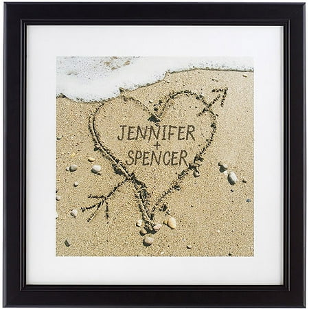 Personalized Heart in Sand Framed Print